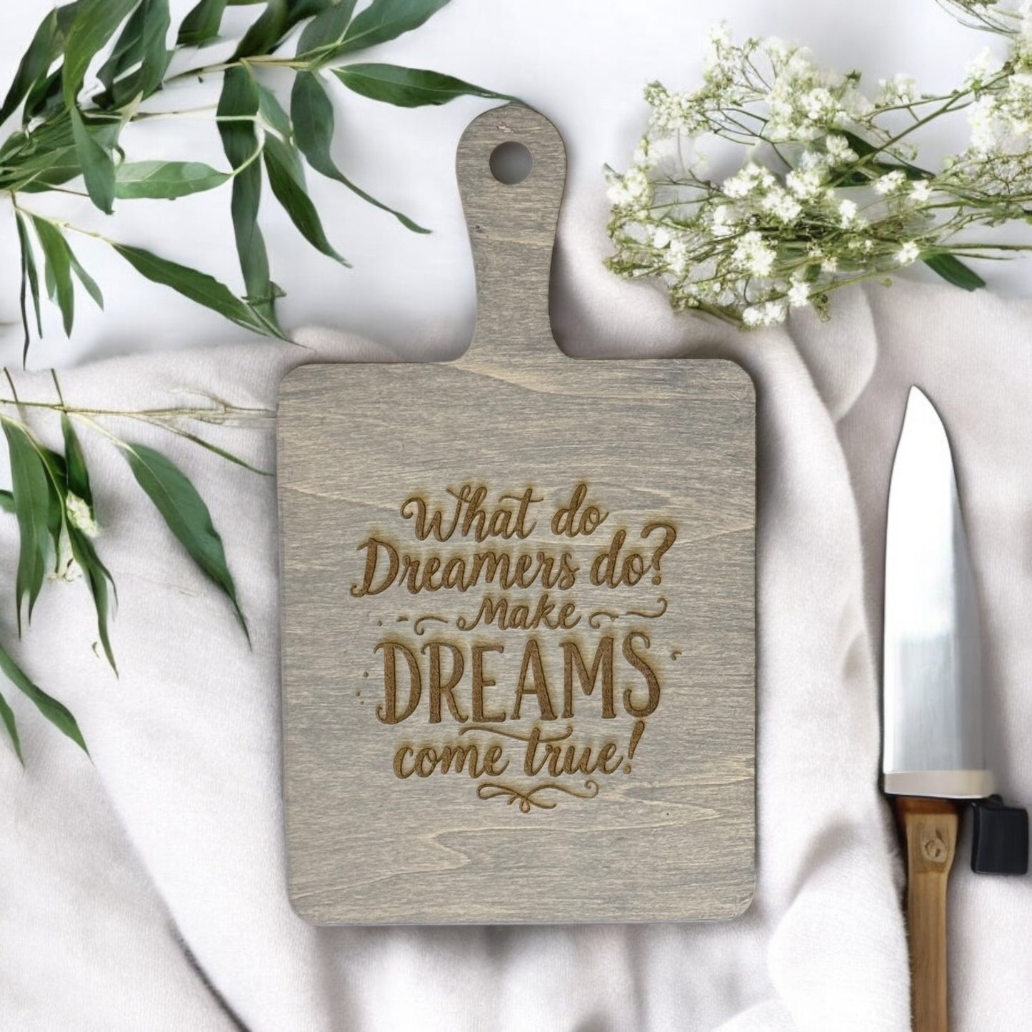 Decorative Wood Cutting Board - Small/Gray