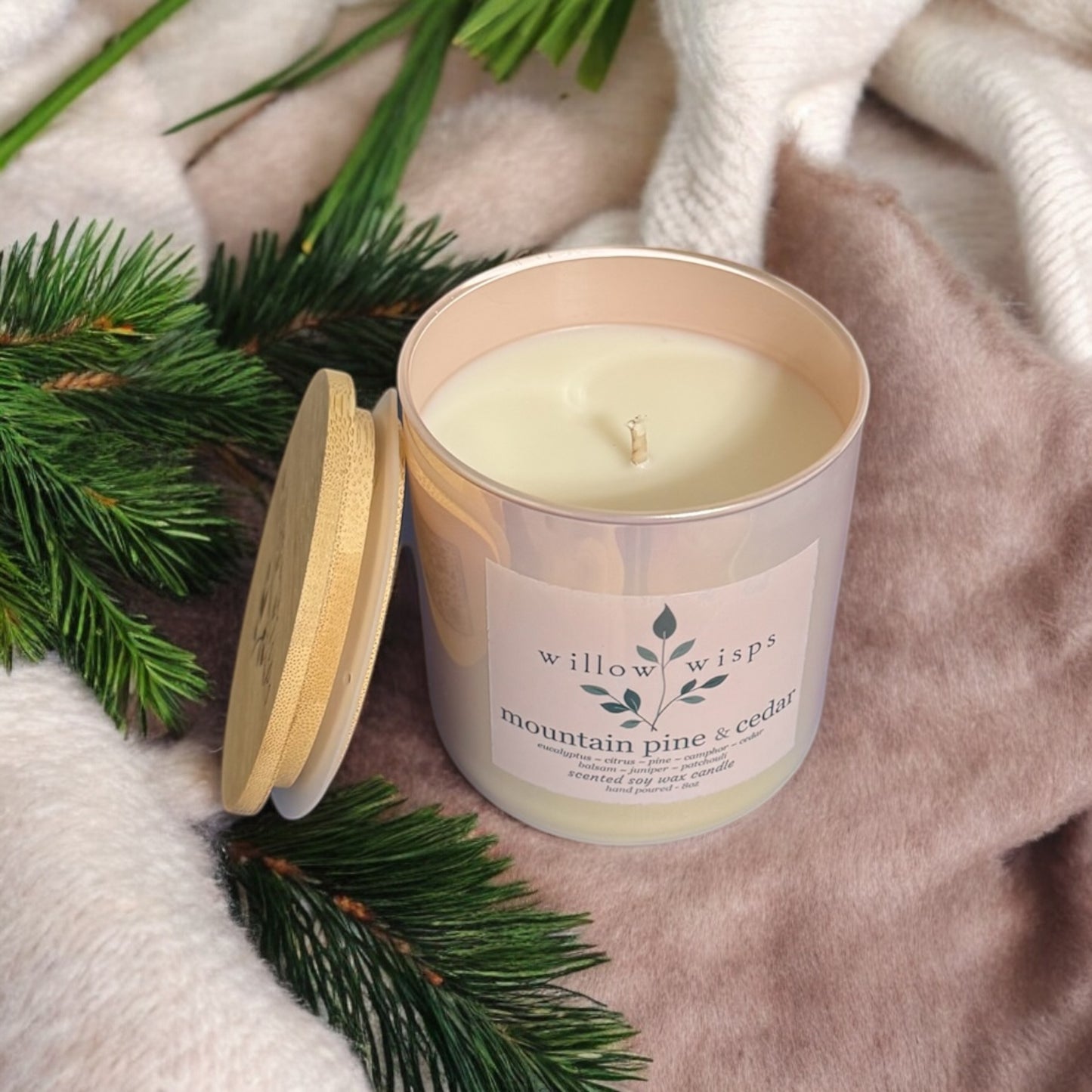 Mountain Pine & Cedar 8oz Iridescent Candle