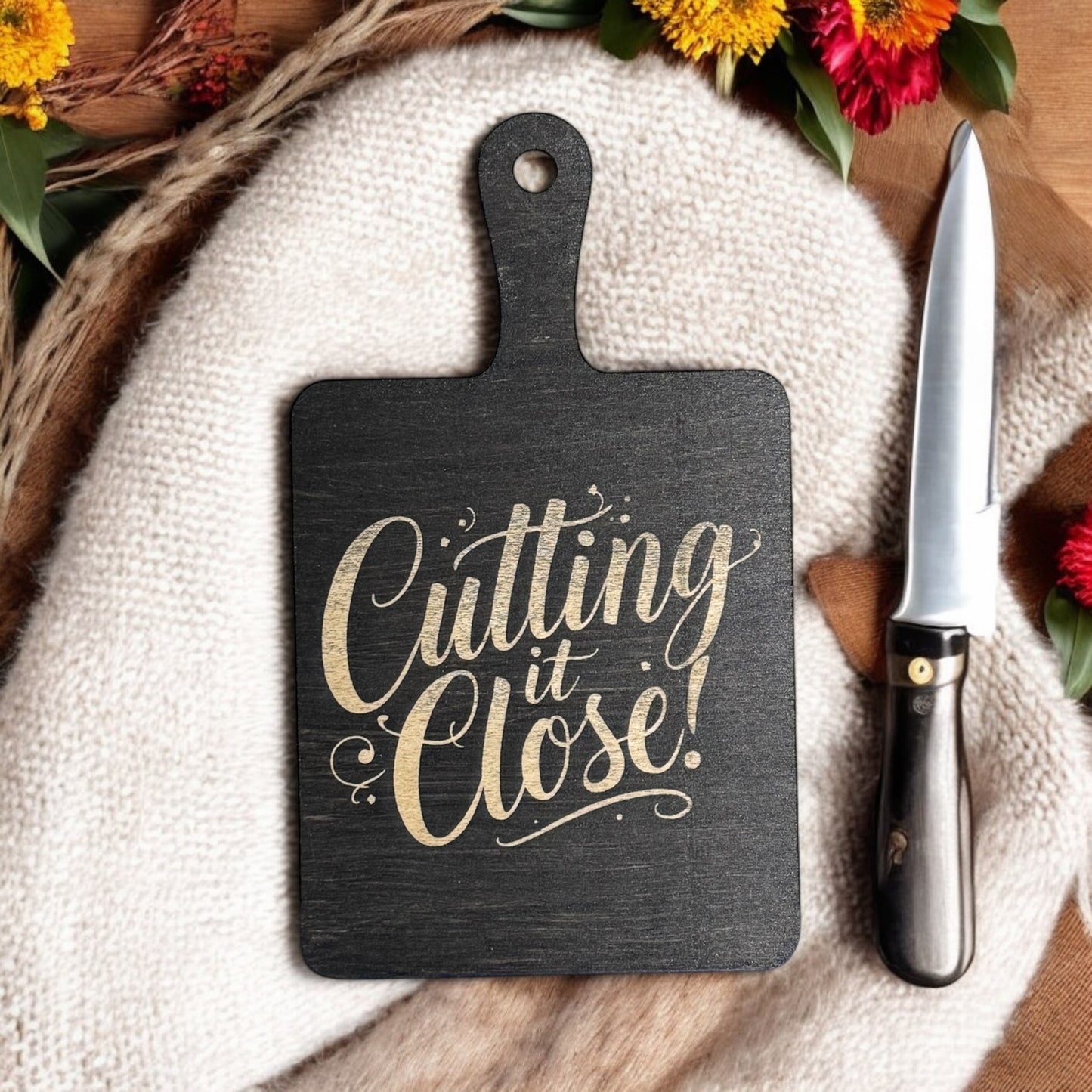 Decorative Wood Cutting Board - Small/Black